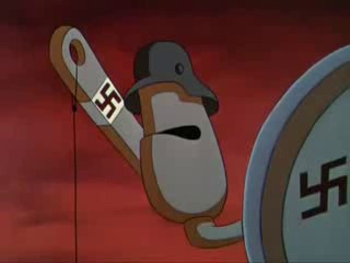 banned cartoon with donald duck. plant of the 3rd reich.